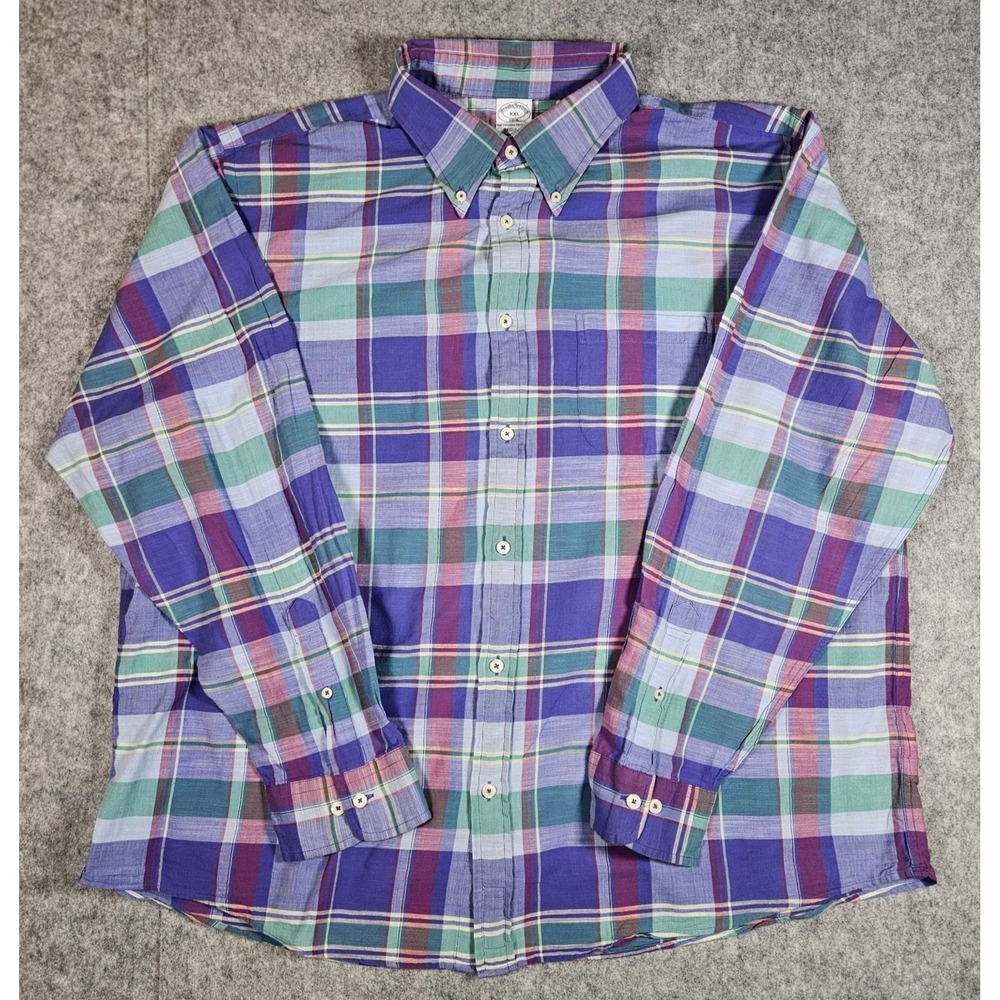 Brooks Brothers Mens Original Polo Plaid Button Down Shirt Classic Preppy Sz XXL